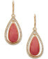 Gold-Tone Crystal Teardrop Orbital Drop Earrings