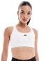 adidas Training Train Essentials mid support sports bra in white