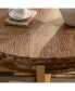 Фото #2 товара 31.29"Modern Retro Splicing Round Coffee Table, Fir Wood Table Top With Gold Cross Legs Base