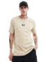 Фото #1 товара HUGO Red diragolino t-shirt in beige with central logo badge