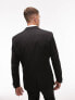 Фото #3 товара Topman Premium wool mix slim tuxedo jacket in black