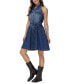 ფოტო #4 პროდუქტის Women's Denim Racerback Shirtdress