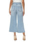 Women's Belted High-Rise Cropped Wide-Leg Jeans