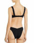 Фото #2 товара Aqua 285930 Womens Ribbed Halter Swim Top Separates Black, Size Large