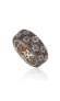 Suzy Levian Sterling Silver Cubic Zirconia Brown Flower Eternity Band