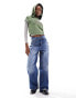 Фото #3 товара COLLUSION wide leg baggy jeans in dirty wash