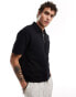 Фото #1 товара ASOS DESIGN relaxed boxy zip polo in black