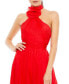 ფოტო #2 პროდუქტის Women's Asymmetrical Halter Neck Tiered A Line Gown