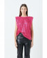 Фото #2 товара Women's Sequin Shoulder Pad Top