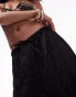 Topshop premium beach trouser in crinkle black