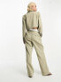Фото #2 товара 4th & Reckless contrast waistband trouser co-ord in khaki