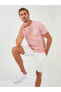 Фото #1 товара Футболка LC WAIKIKI Classic стильная для мужчин, короткий рукав, розовый, велосипедный воротник, принт.