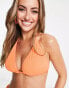 Фото #4 товара We Are We Wear Fuller Bust Melissa reversible ribbed triangle bikini top in orange vs pink