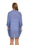 Фото #2 товара Dotti 300584 Women's Wovens Collared Button Up Shirt Dress Swim Cover Up Blue S