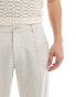 Selected Homme slim fit linen mix suit trouser in beige