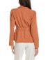 Фото #2 товара Crystal Kobe Pinstripe Linen-Blend Jacket Women's Orange M