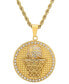 Men's 18k Gold-Plated Stainless Steel Simulated Diamond Basketball 24" Pendant Necklace