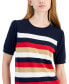 ფოტო #3 პროდუქტის Women's Striped Short-Sleeve Sweater