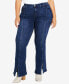 Фото #1 товара Plus Size Ebony Flare High Rise Jeans