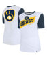 ფოტო #1 პროდუქტის Women's White Milwaukee Brewers Colorblock T-shirt