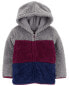 Toddler Colorblock Fleece Knit Jacket - Red 4T