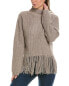 Фото #1 товара Alashan Cashmere Hadley Mock Shaker Fringe Wool Sweater Women's