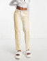 Weekday cotton faded straight leg jeans in brown and white - WHITE