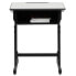 Фото #3 товара Student Desk With Grey Top And Adjustable Height Black Pedestal Frame