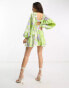 ASOS DESIGN Petite structured batwing balloon sleeve mini dress in floral print