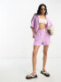 Фото #3 товара Lindex beach high waist cheesecloth textured short co-ord in lilac