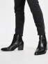 Фото #4 товара ASOS DESIGN heeled chelsea boots with pointed toe in black leather