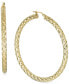 ფოტო #2 პროდუქტის Textured Medium Hoop Earrings in 14k Gold-Plated Sterling Silver
