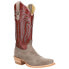R. Watson Boots Charcoal Brush Off Embroidered Square Toe Cowboy Womens Red Cas