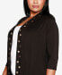 ფოტო #4 პროდუქტის Plus Size Grommet-Trim Duster Cardigan