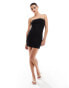 New Look bow detail bandeau mini dress in black Черный, 40 - фото #2