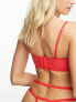 Фото #2 товара We Are We Wear Fuller Bust lace longline padded balconette bra in red