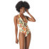 Фото #1 товара Vince Camuto Womens Seychelles Floral Tie Front Halter One-Piece Bone 12