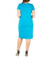 Фото #2 товара Plus Size Short Sleeve V-neck Faux Wrap Dress