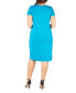 ფოტო #2 პროდუქტის Plus Size Short Sleeve V-neck Faux Wrap Dress