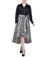 ფოტო #1 პროდუქტის Petite Satin and Mikado High Low Dress