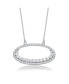 CZ STERLING SILVER RHODIUM OUTLINED CIRCLE NECKLACE