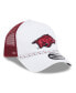 Men's White/Cardinal Arkansas Razorbacks Court Sport Foam A-Frame 9FORTY Adjustable Trucker Hat