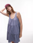 Фото #2 товара Topshop tiered mini textured dress in blue