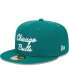 ფოტო #2 პროდუქტის Men's Augusta Green Chicago Bulls Script 59Fifty Fitted Hat