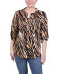 ფოტო #1 პროდუქტის Women's Long Tab-Sleeve Top with Pockets