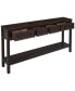 Rustic Entryway Console Table, 60 Long Sofa Table With Two Different Size Drawers And Bottom