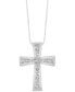 Фото #1 товара Macy's diamond Channel-Set Cross 18" Pendant Necklace (1/2 ct. t.w.) in 10k White Gold