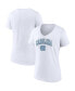 ფოტო #2 პროდუქტის Women's White North Carolina Tar Heels Evergreen Campus V-Neck T-shirt