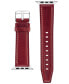 Honey Burgundy Smooth Genuine Leather Band Compatible with 42/44/45/Ultra/Ultra 2 Apple Watch