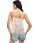 Фото #4 товара Vero Moda ruffle cami top in pink ditsy floral print